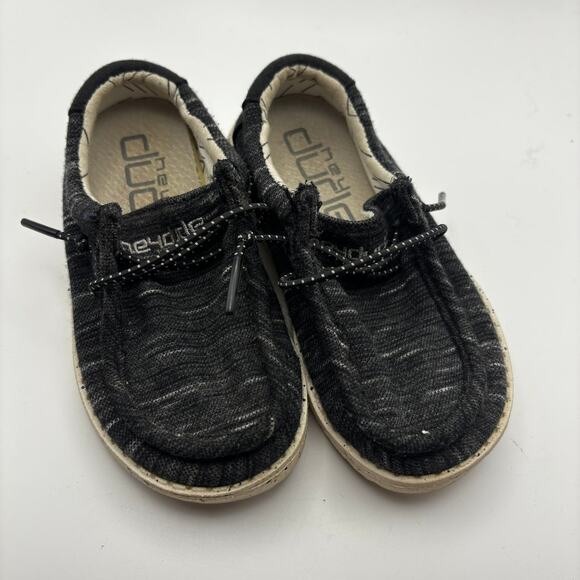 Hey Dude Wendy Gray Black Slip on Shoes Loafers Size K8 - Picture 1 of 5